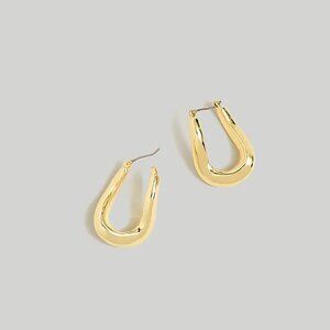Madewell Twisted Puff Hoop Earrings Gold Plated Brass Classic Modern Earrings